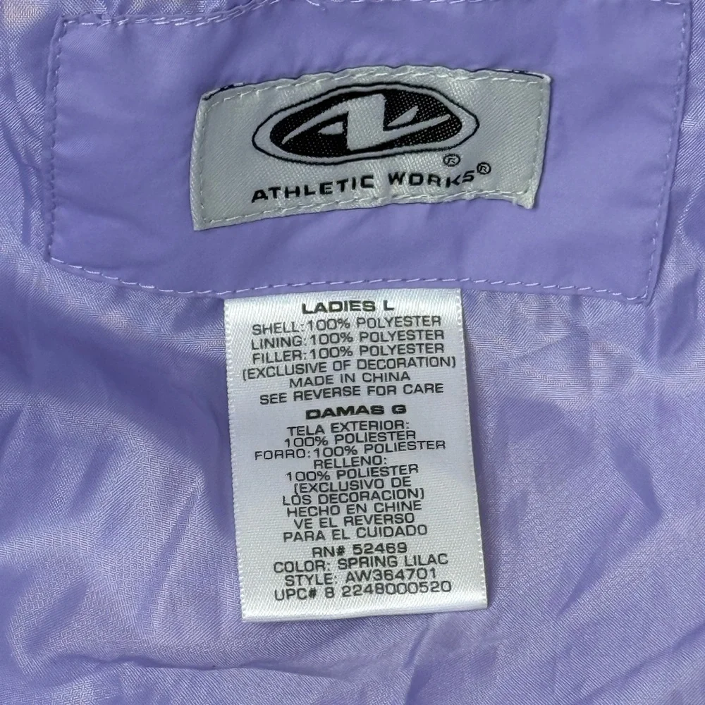 Quilted Light Purple/Lilac Puffer JacketAthletic Works Outerwear - Picture 5 of 8